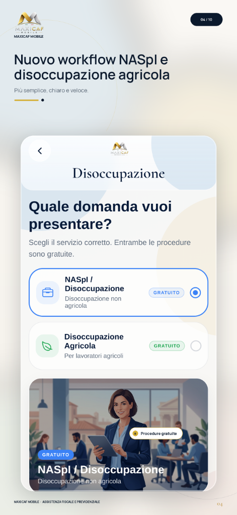 Nuovo workflow NASpI e Disoccupazione Agricola